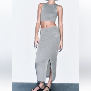Metallic thread knit set from Zara